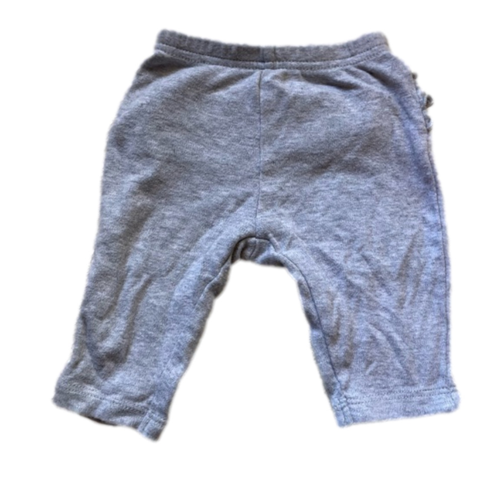 3/$20 child of mine 0-3 month grey pants ruffles on bum
